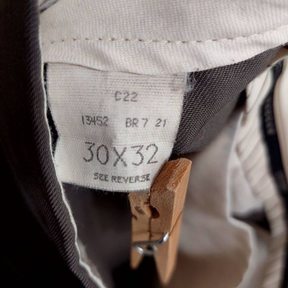 Vintage Men's Pleated Dress Pants, 30"x32", Gray - Picture 4 of 5